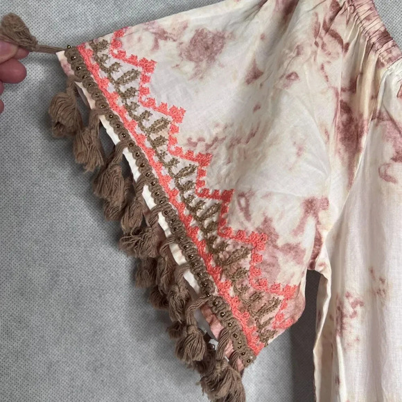 Venus NWT Off Shoulder Neutral Tie Dye Boho Blouson Maxi Dress‎ Size M - Picture 6 of 13